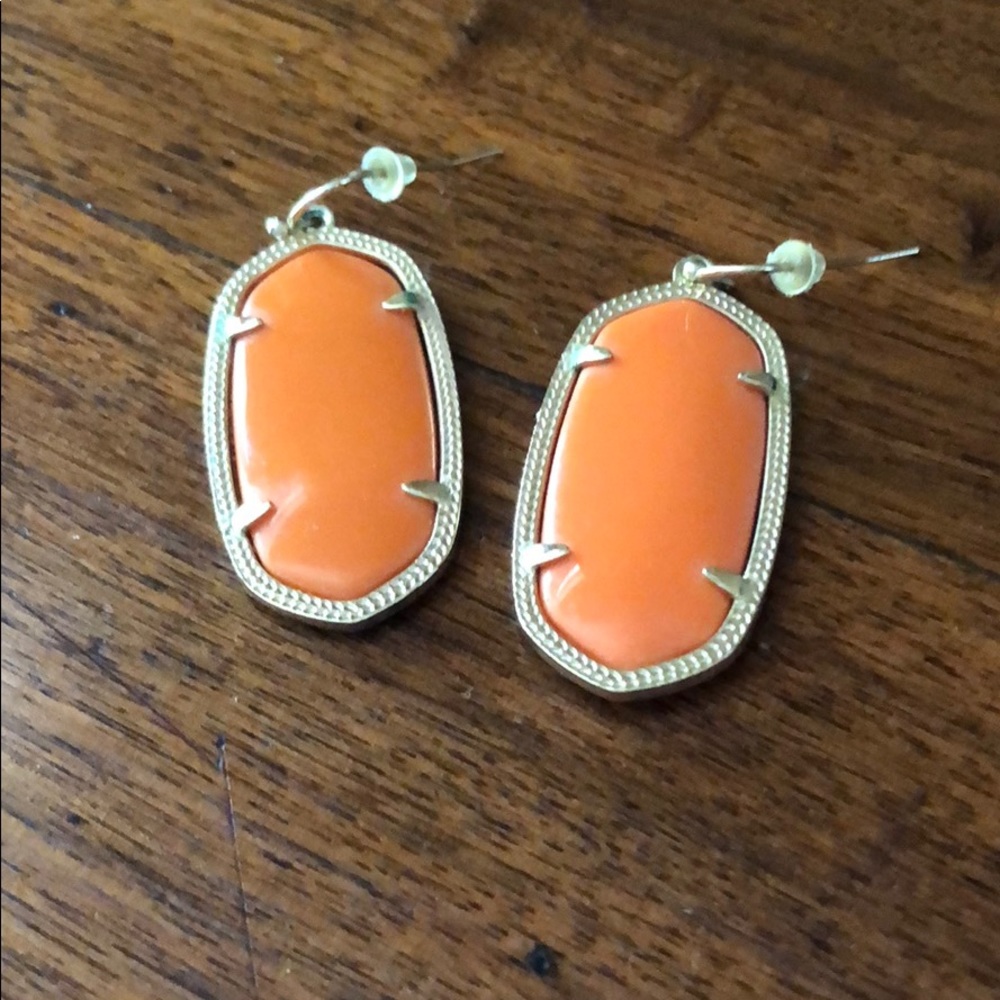 Gold Elle earrings in orange